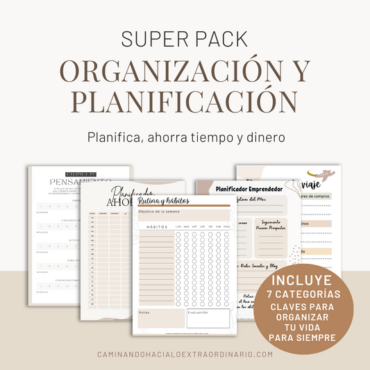 Planificación y Organización | Plantillas Digitales Editable e Imprimibles (Recibes al Instante)